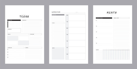 3 set of Today Weekly Planner. 