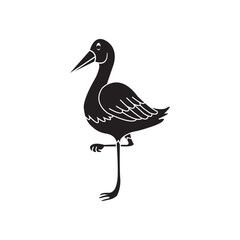 long-legged bird icon