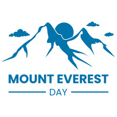 Mount Everest Day on May 29, Simple illustrations of Mount Everest with hills above the clouds - obrazy, fototapety, plakaty