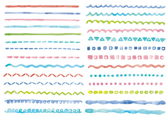 手描き水彩画イラスト　たくさんの線