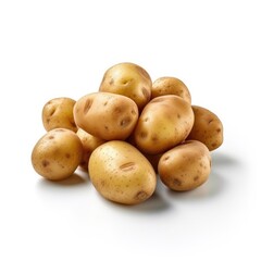 Potatoes isolated on white background (generative AI)