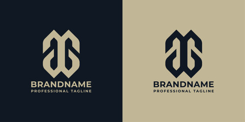 AG Monogram Logo, suitable for any business related to Letters A and G