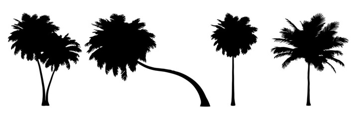 Set Of Palm Tree Silhouettes