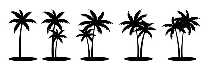 Set Of Palm Tree Silhouettes