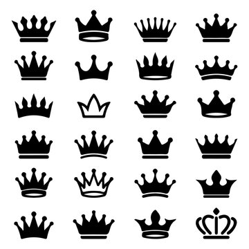 Set Of Crowns Silhouettes