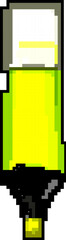 yellow highlighter game pixel art retro vector. bit yellow highlighter. old vintage illustration