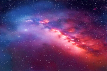 Starry night sky and nebula
