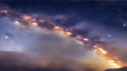 Fototapeta na wymiar Starry night sky and nebula