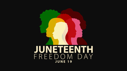 Fototapeta na wymiar Juneteenth Emancipation Day. American holiday celebration of freedom, June 19. African-American history and heritage. Vector illustration