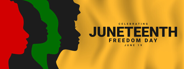 Juneteenth independence day. African-American annual holiday, June 19. Day of emancipation or freedom. Vector illustration - obrazy, fototapety, plakaty
