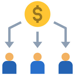 salary flat style icon