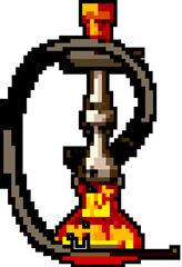 Obraz premium water hookah shisha game pixel art retro vector. bit water hookah shisha. old vintage illustration