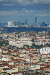 Arial View of Istanbul Asian Side Urban building blocks
