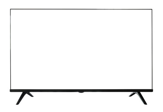 LED TV with blank screen on transparent background png file