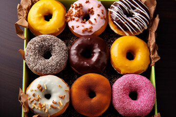 Delicious sweet gourmet donuts 