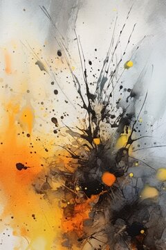 Digital illustration of flowers and colorful shapes done in an abstract expressionism style, concept art, abstraction, floral themed, design asset, generative ai
