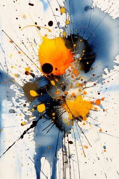 Digital illustration of flowers and colorful shapes done in an abstract expressionism style, concept art, abstraction, floral themed, design asset, generative ai

