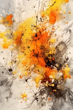 Digital illustration of flowers and colorful shapes done in an abstract expressionism style, concept art, abstraction, floral themed, design asset, generative ai
