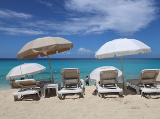 Caribbean scenery on the beach in Philipsburg at St Maarten