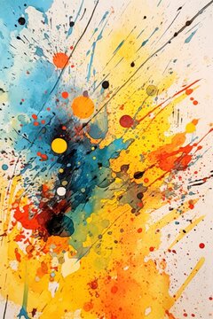 Digital illustration of flowers and colorful shapes done in an abstract expressionism style, concept art, abstraction, floral themed, design asset, generative ai
