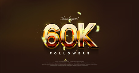 modern design with shiny gold color to thank 60k followers.