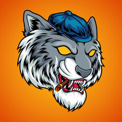 Gangster tiger head cartoon