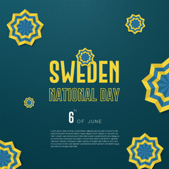 Sweden National Day is on June 6 in Sweden concept. Poster banner design vector illustration.