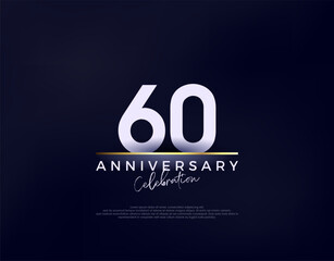 Simple modern and clean 60th anniversary celebration vector. Premium vector background for greeting and celebration.