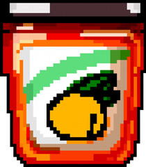 Fototapeta premium marmalade jam fruit food game pixel art retro vector. bit marmalade jam fruit food. old vintage illustration