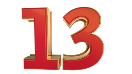 Red 3d number 13