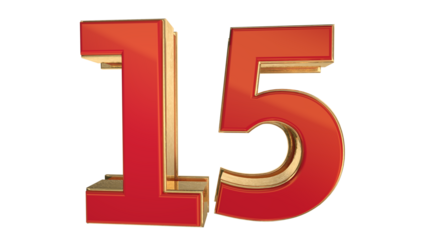 Red 3d number 15
