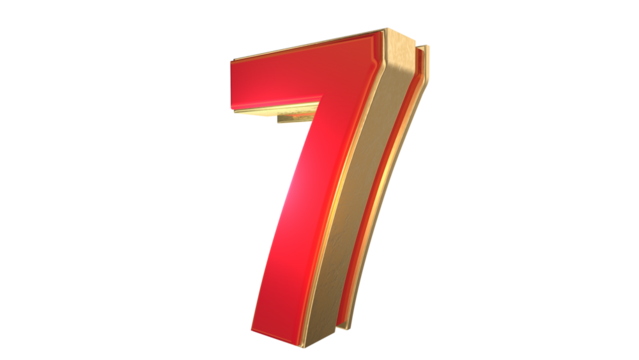Red 3d number 7