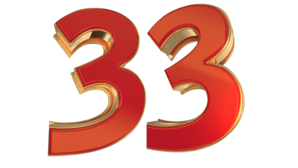 Red 3d number 33