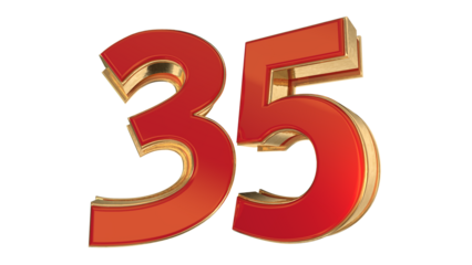 Red 3d number 35