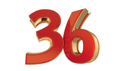 Red 3d number 36
