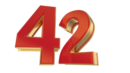 Red 3d number 42