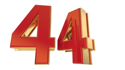 Red 3d number 44
