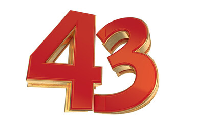 Red 3d number 43