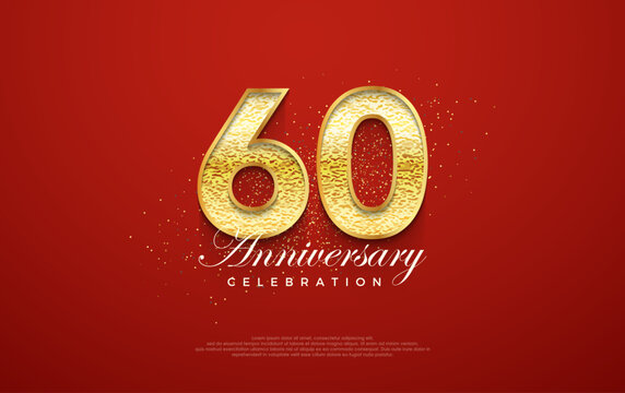 60th anniversary number, for a birthday celebration. premium vector backgrounds. Premium vector background for greeting and celebration.
