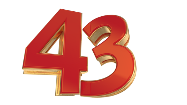 Red 3d number 43