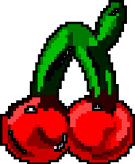Obraz premium cherry jelly candy game pixel art retro vector. bit cherry jelly candy. old vintage illustration