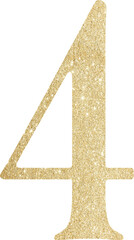 Gold glitter number 4