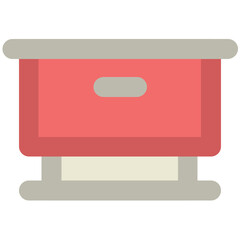 Desk Drawer Bold Line Vector Icon

