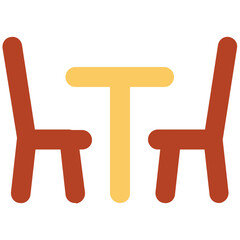 Dining Table Bold Line Vector Icon

