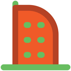 Burj Al Arab Bold Line Vector Icon

