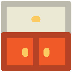 Cupboard Bold Line Vector Icon

