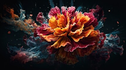 Obraz na płótnie Canvas surreal flower explosion Generative AI