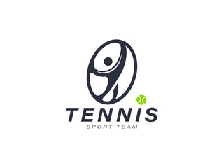 Tennis club sport team icon logo template vector illustration