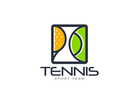 Tennis club sport team icon logo template vector illustration