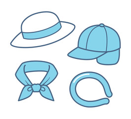 外出時の熱中症対策に使える帽子とネッククーラーのセット